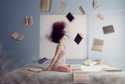 Young women Madness, Flying Books over the Bed