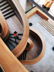 Curly Wooden Stairs Interior Design