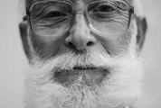 Old Men Wearing Glasses Black & White Portrait