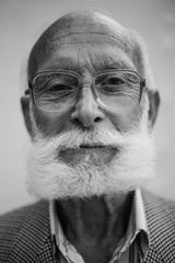 Old Men Wearing Glasses Black & White Portrait