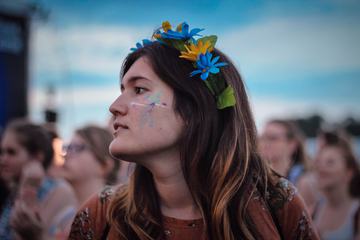 Profile Portrait of Young Hippie Girl