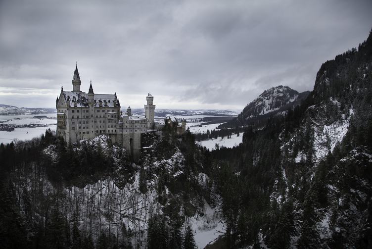 Neuschwanstein Castle in a Winter Time