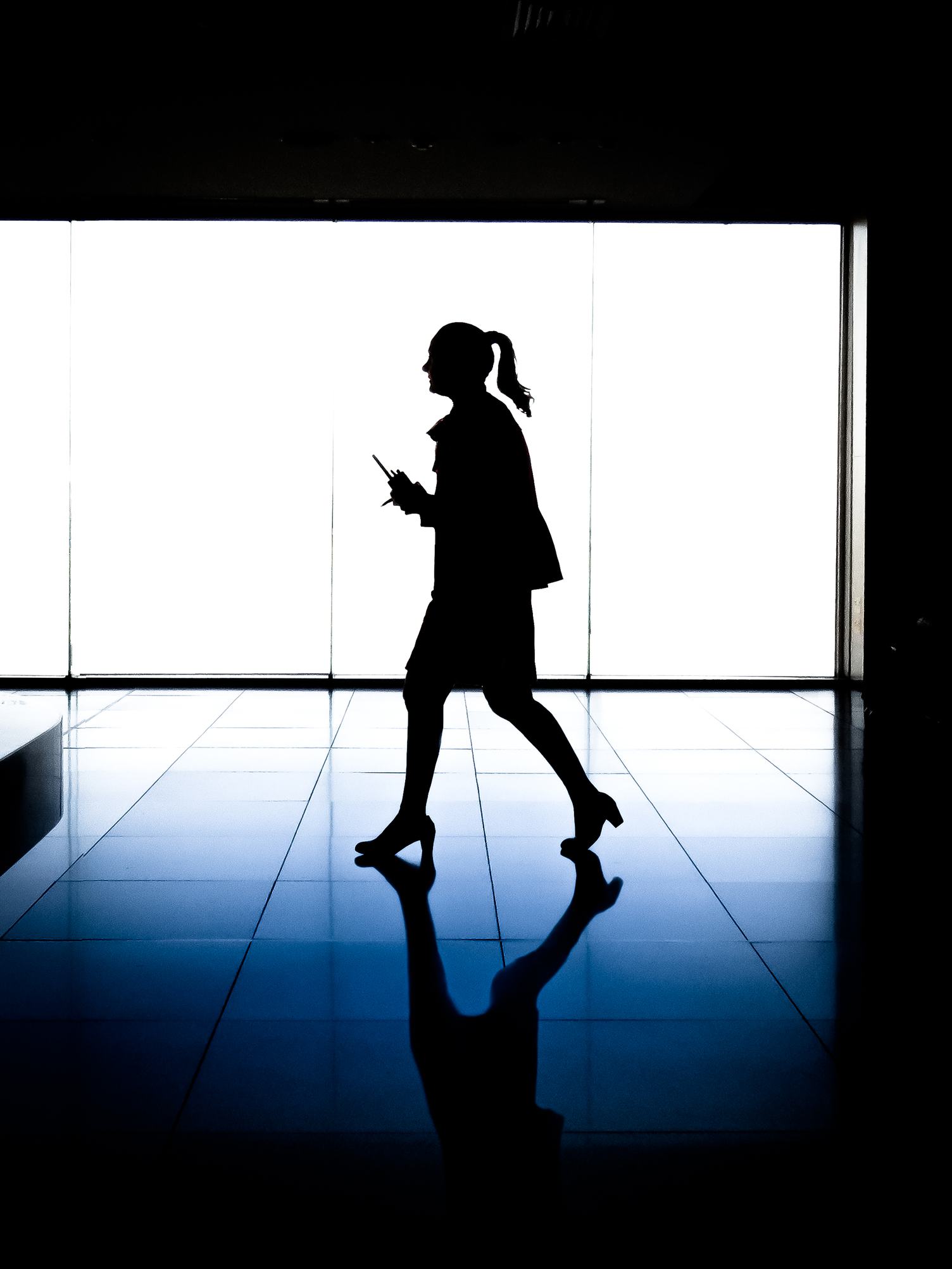 Walking Woman Profile Silhouette