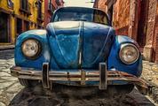 HDR of Old Blue Volkswagen Beetle