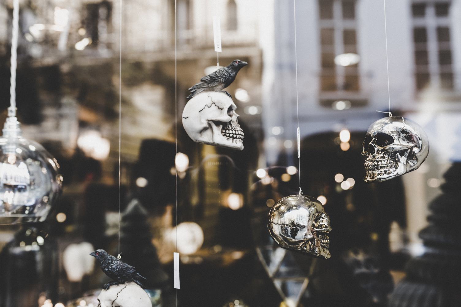 Skulls Decoration in a Shop Window