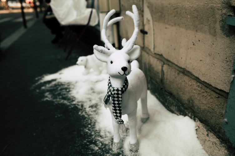 Toy Deer with a Scarf Christmas Decoration