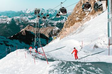 Ski Gondola Lift in the Mountains