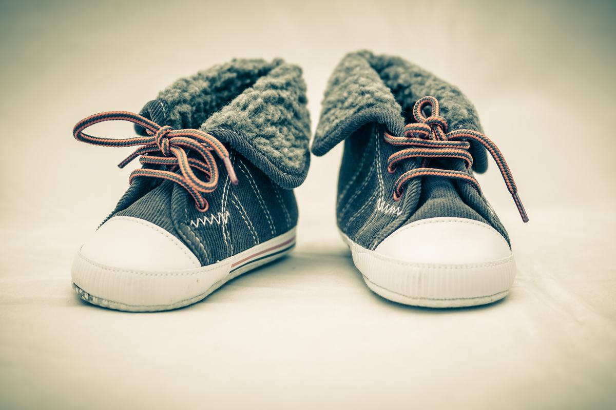 Black and White Check Style Baby Sneakers with Laces