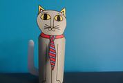 Cat Paper Toy with Tie