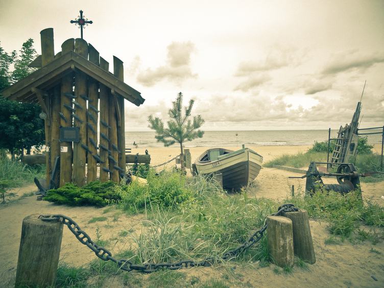Small Wodden Chapel on a Beach