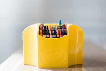 Crayons in Yellow Box