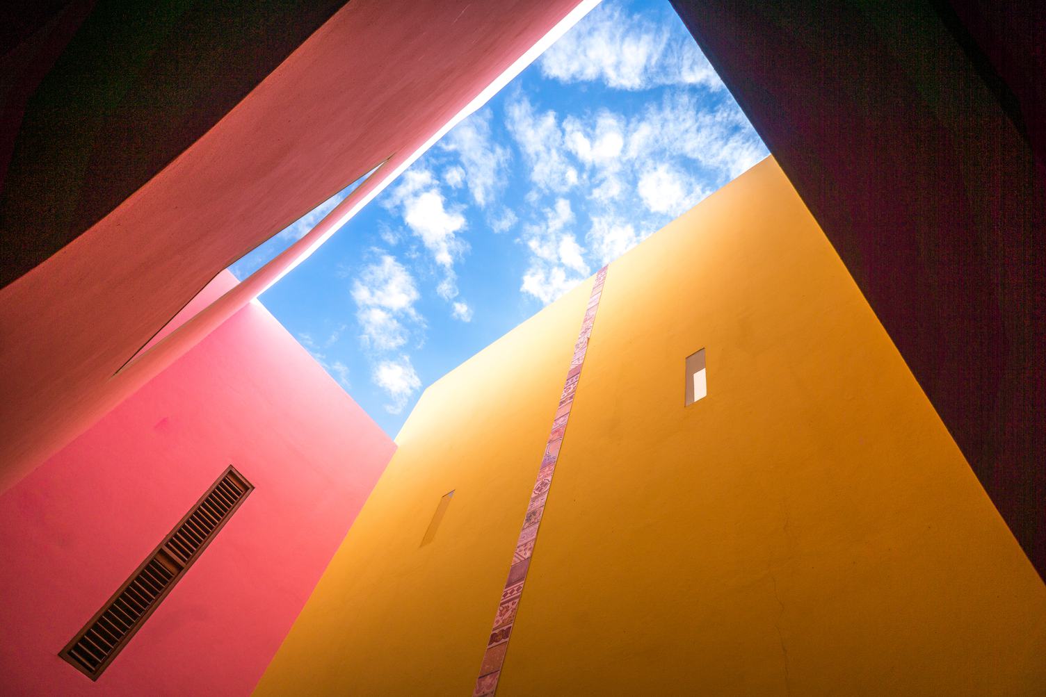 Abstract Architectural Composition of the Blue Sky