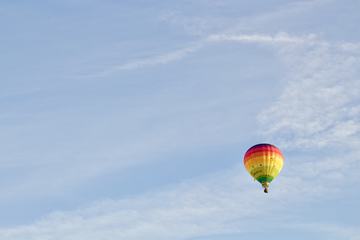 Single Colorful Hot Air Balloon in the Sky