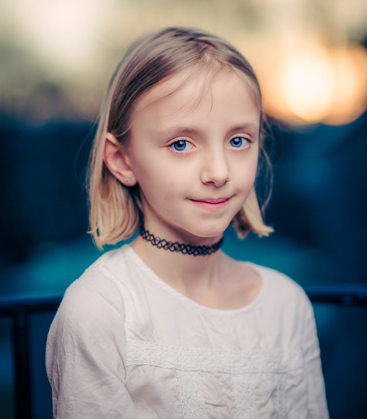 Portrait of Smiling Teen Blond Girl