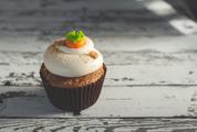 Carrot Cupcakes with Cream on Top
