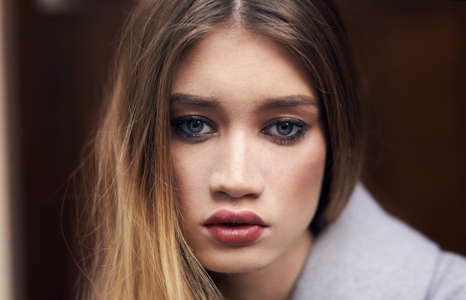Portrait of Beautiful Woman Model with Makeup