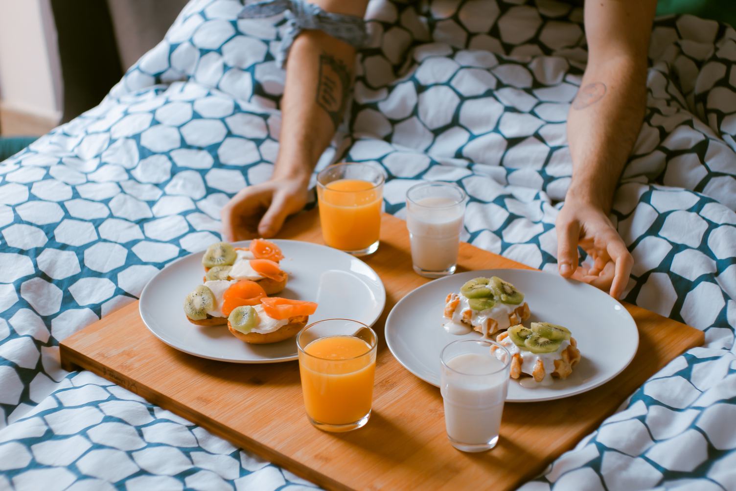 Delicious Breakfast for Two in Bed