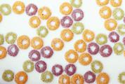 Breakfast Cereal Rings with Milk Texture