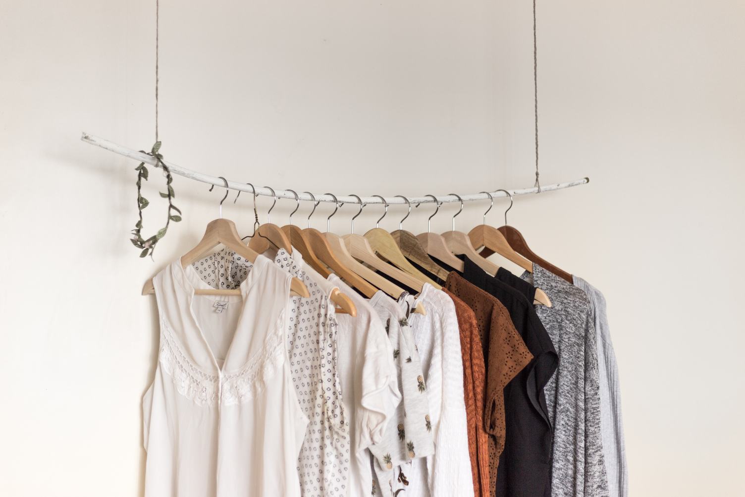 Variety of Casual Female Clothing on Hangers