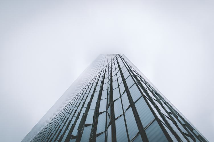 Skyscraper Fading in the Mist