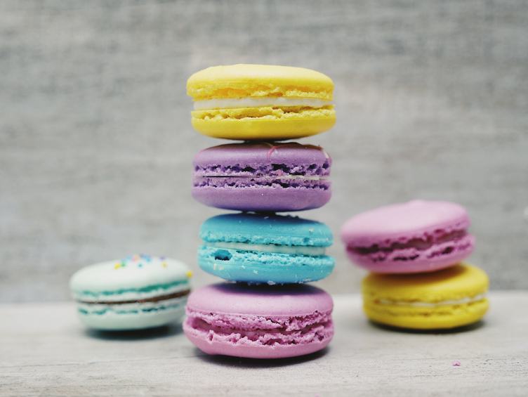 Collection Set of Colorful French Macarons