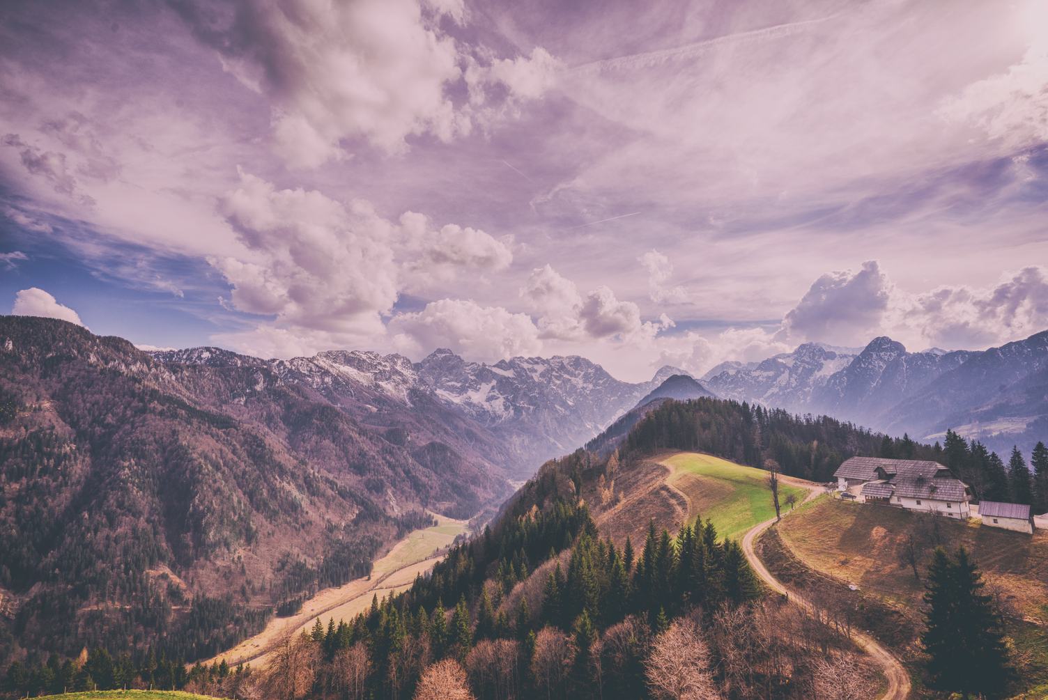 Landscape with Mountains and Building