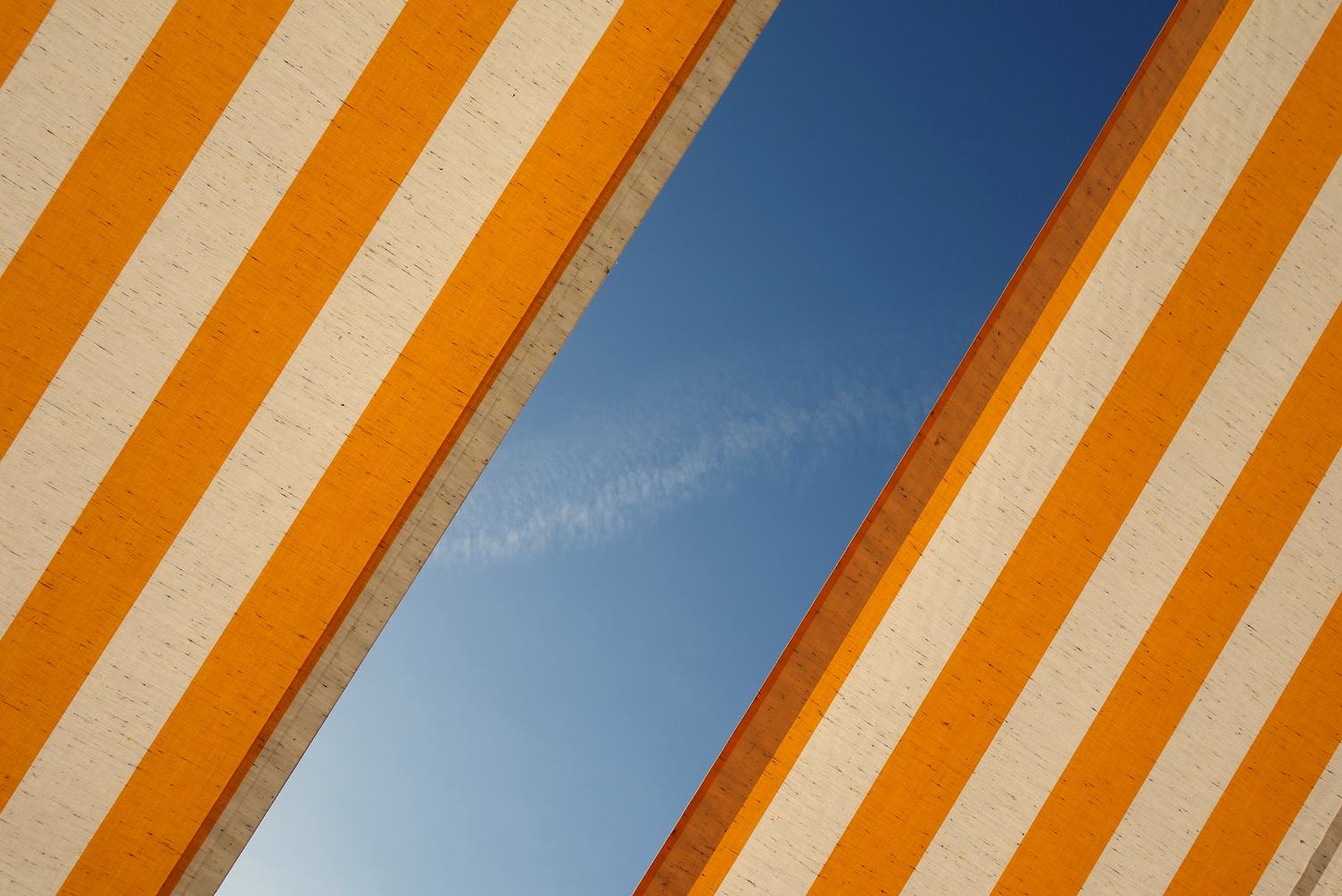 Abstract Background Fabric against Blue Sky