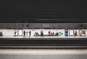 People Waiting for a Train on the Underground Platform in Barcelona