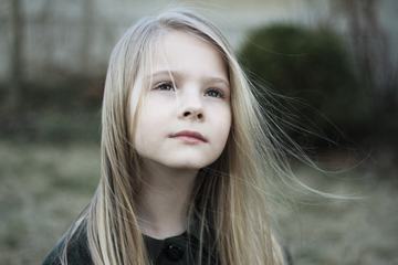 Pensive Little Girl Portrait