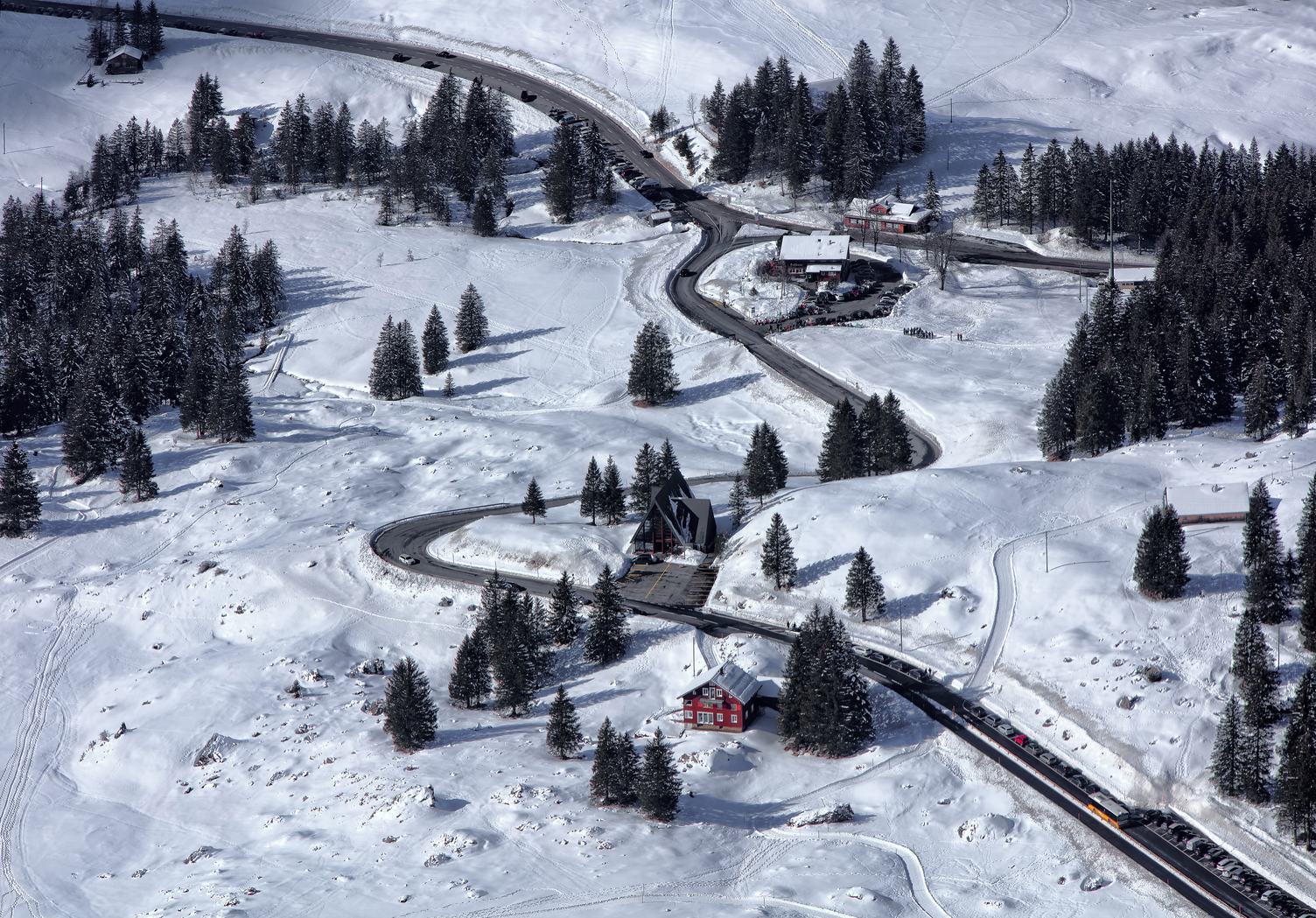 Road in Winter Mountain Landscape