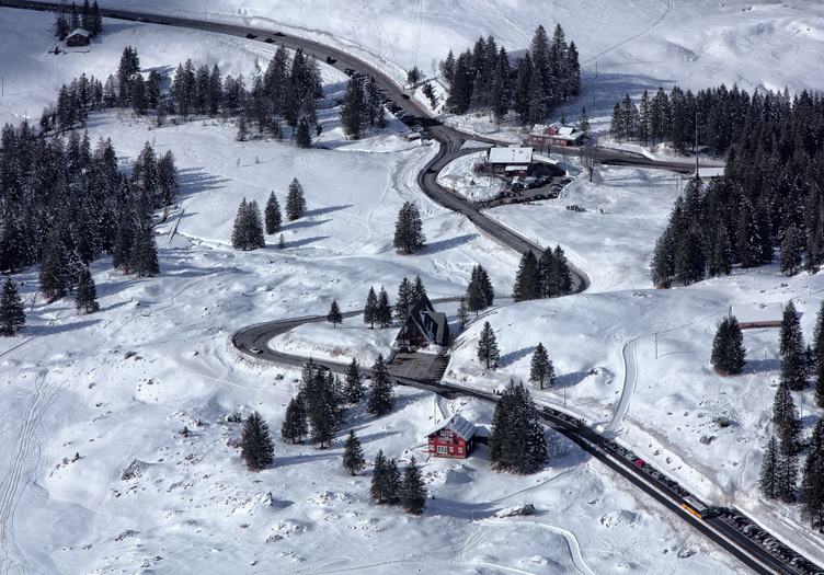 Road in Winter Mountain Landscape