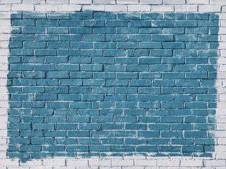 The Brick Wall Painted in Blue