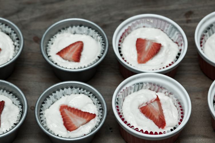 Preparing Sweet Strawberry Cupcakes