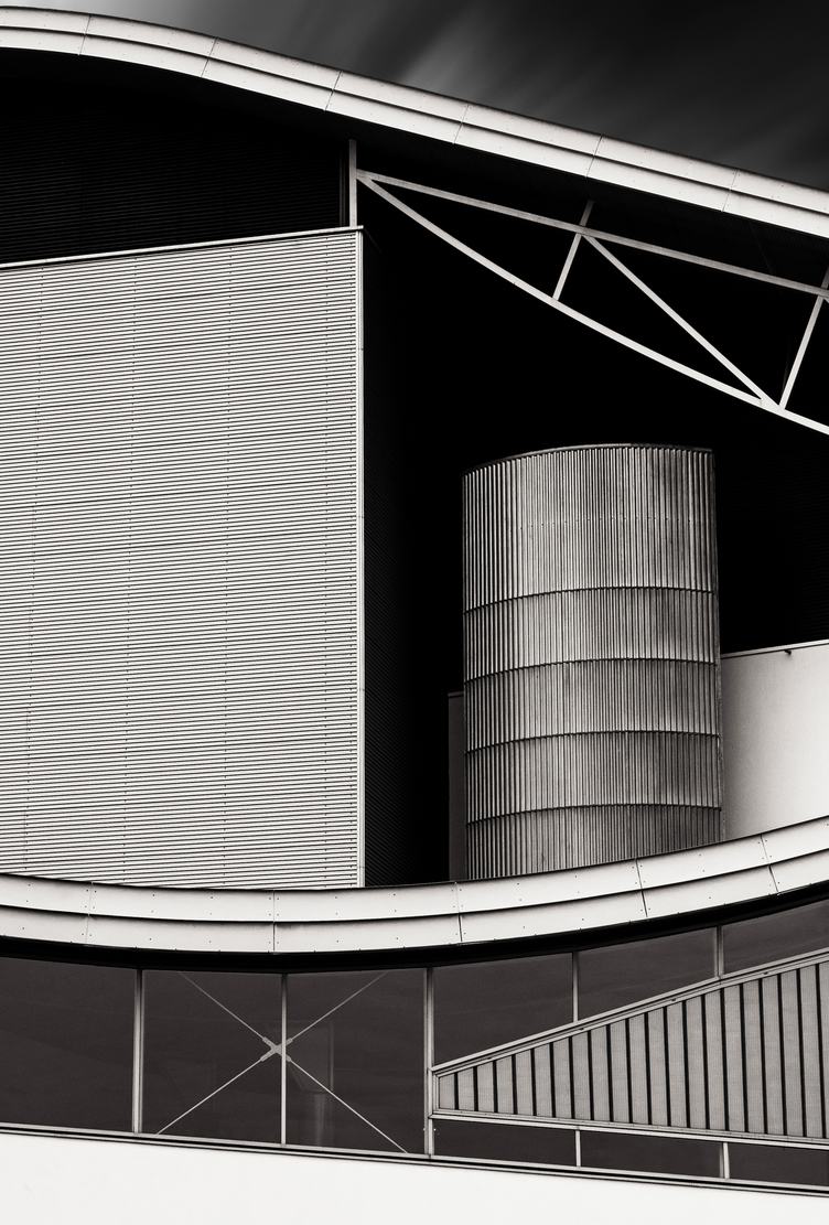 Closeup of Modern Industrial Building - Abstract Composition