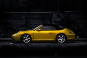 Yellow Porsche on Dark Background, Expensive Car