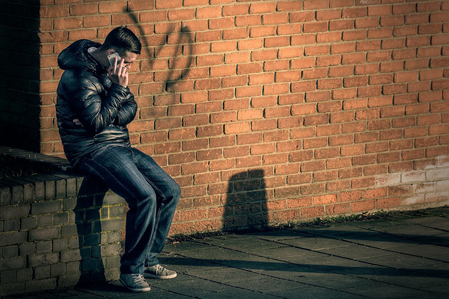 Man Making a Phone Call with Smartphone