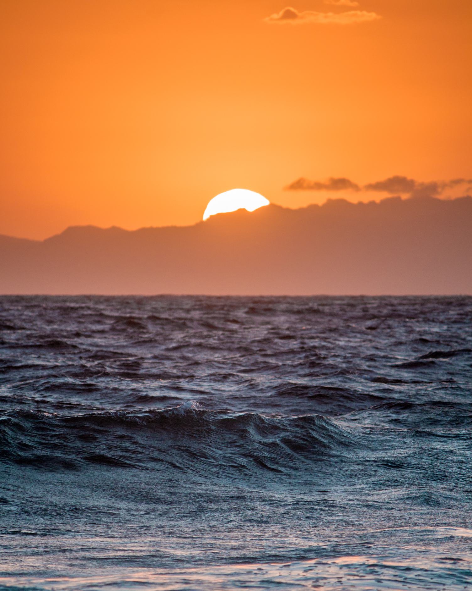 Beautiful Orange Sunset Above the Sea