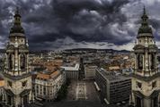 Panoramic View from St. Stephen's Basilica in Budapest, Hungary