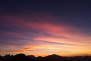 Silhouette Panoramic Mountain Landscape at Sunset