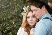 Wedding Couple Hugging, Face Closeup