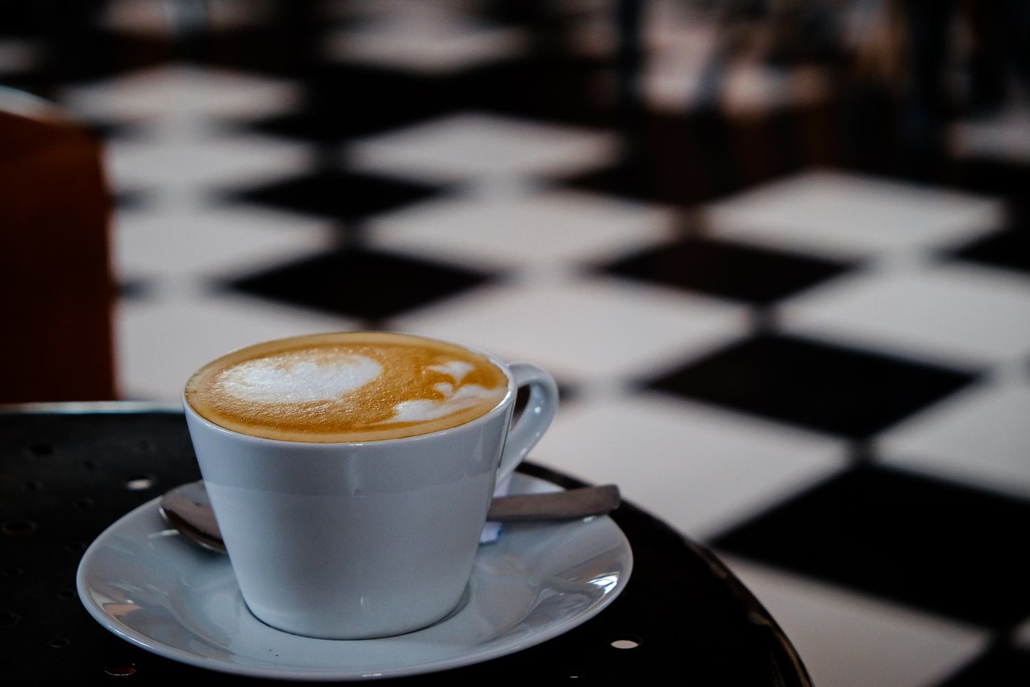 Cup of Cafe Au Lait on the Table