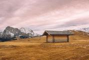 Small Wooden Hut in the Mountains