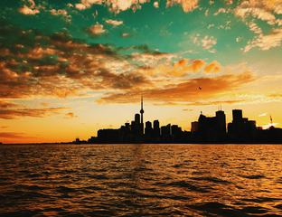 Sunrise Over Toronto, City Skyline, Ontario, Canada