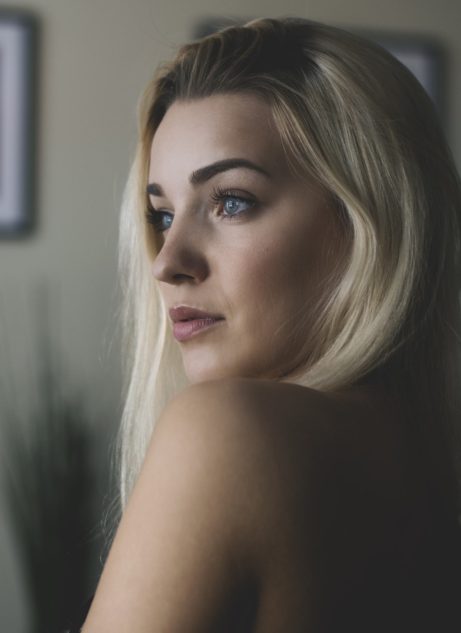 Portrait of Sensual Blonde Haired Woman