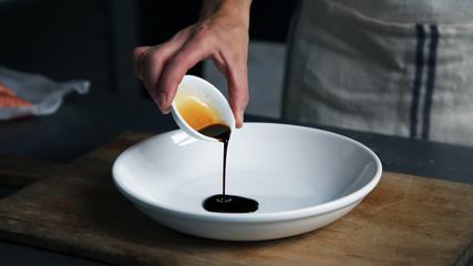 Chef Putting Sweet Soy Sauce