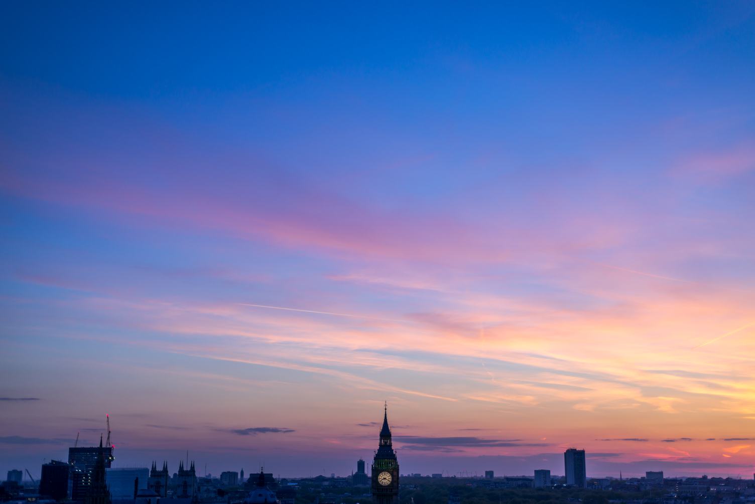 Sky at Sunset over London City