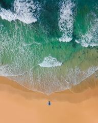 Aerial Drone Shot of Beautiful Sand Beach with Turquoise Sea Water