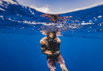 Underwater Shoot of a Young Man