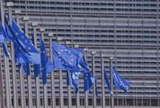 EU Flags in Front of European Commission, Brussels
