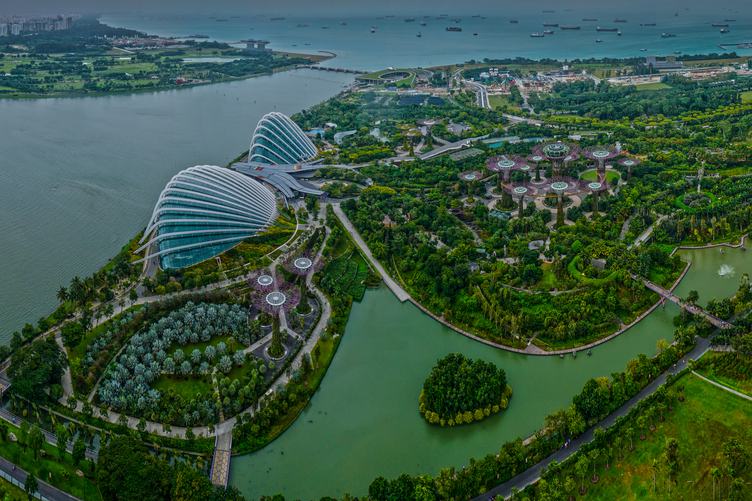 Aerial View of Gardens by the Bay, Singapore